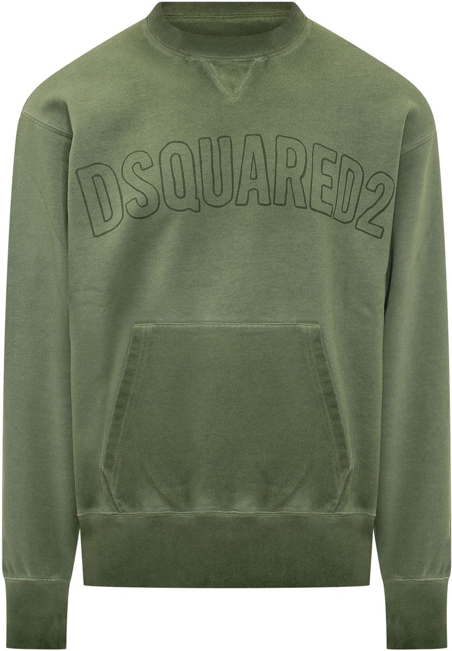 Dsquared2 Felpa Girocollo con Ricamo Lime