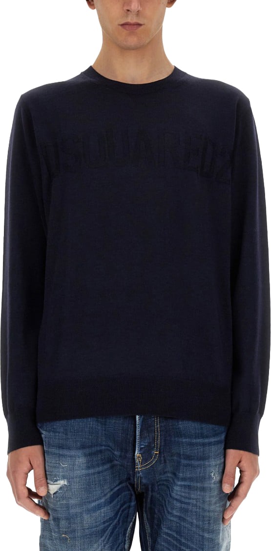 Dsquared2 Black Wool Jersey Zwart