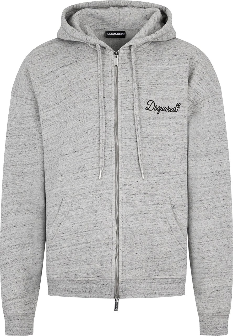 Dsquared2 Felpa Con Zip Grey Zip-Up Hoodie Wit