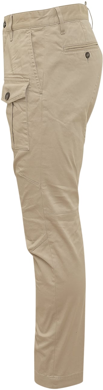 Dsquared2 Pantalone Cargo con Tasche e Bottoni Beige