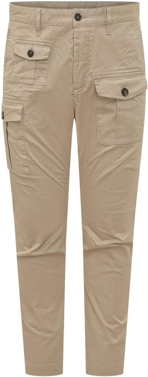 Dsquared2 Pantalone Cargo con Tasche e Bottoni Beige