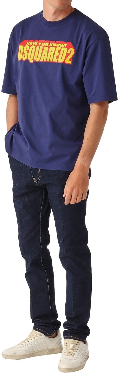 Dsquared2 Cool Guy Logo Patch Jeans Blauw