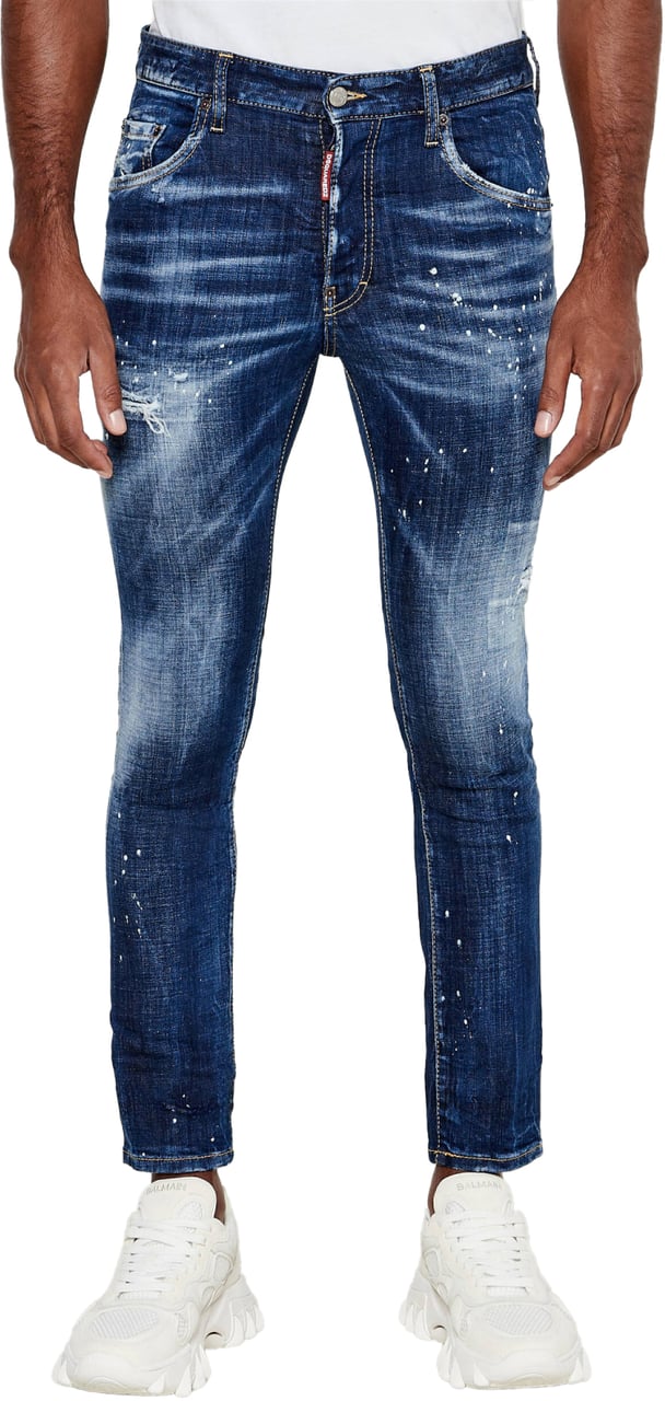 Dsquared2 Skater Destroyed Denim Slim Fit Jeans Blauw