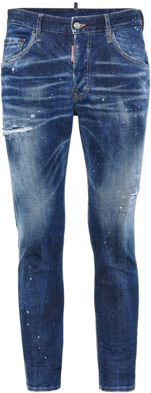 Dsquared2 Skater Destroyed Denim Slim Fit Jeans Blauw