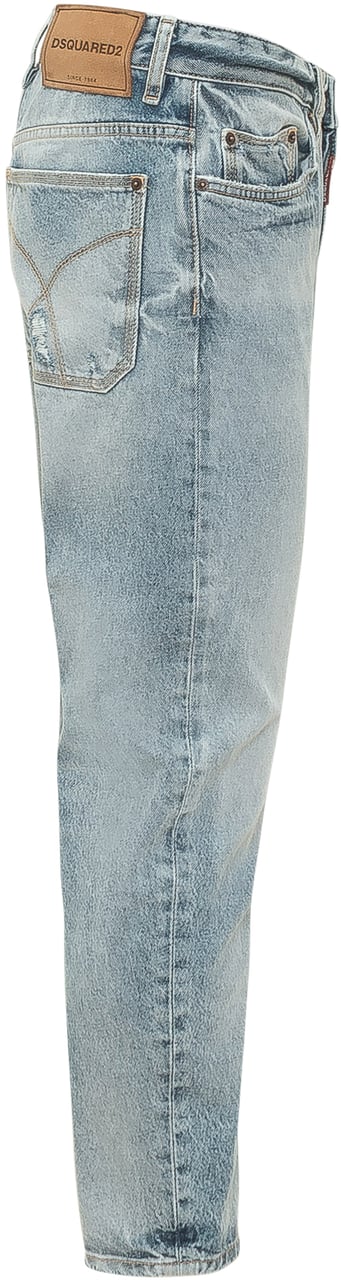 Dsquared2 Jeans Bro Fit in Denim Lavaggio Chiaro Lichtblauw