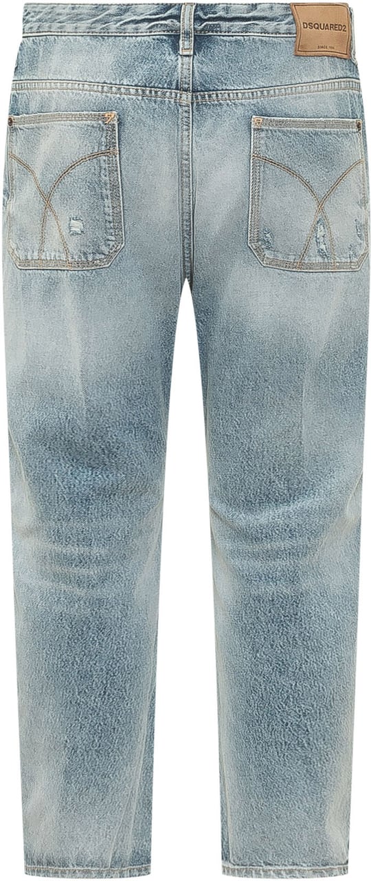 Dsquared2 Jeans Bro Fit in Denim Lavaggio Chiaro Lichtblauw