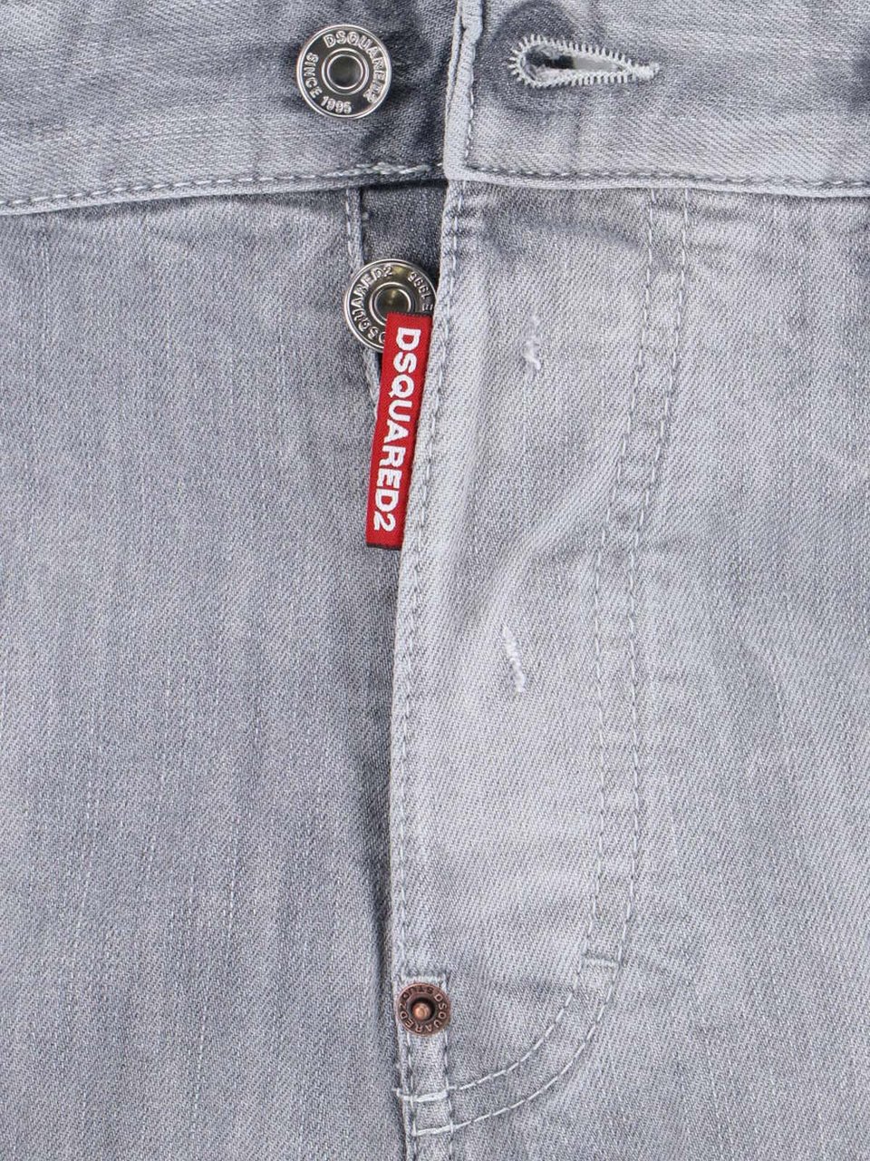 Dsquared2 Straight-Leg Denim Jeans with Textured Grey Wash Grijs