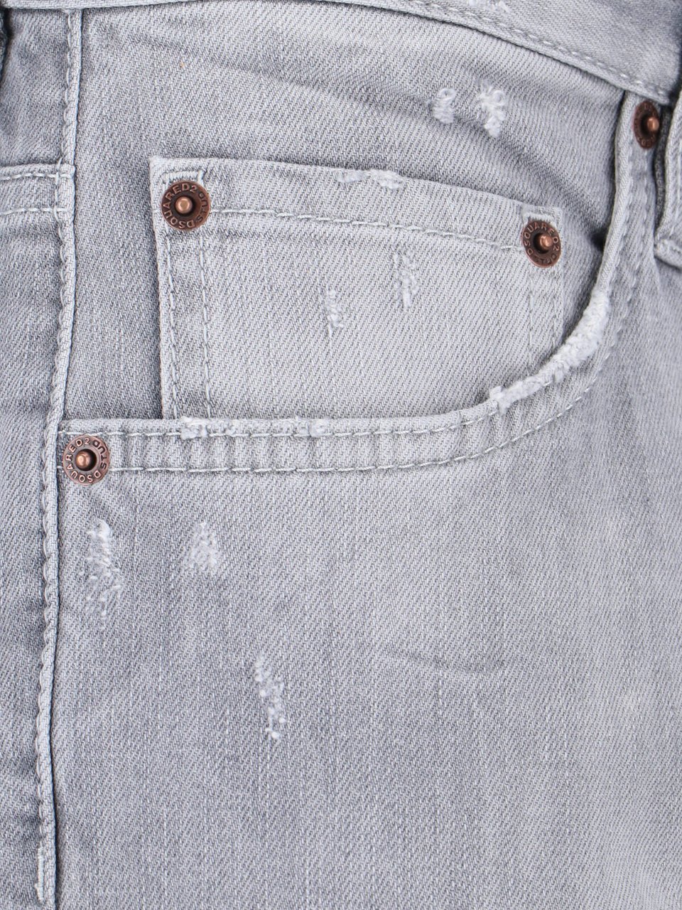 Dsquared2 Straight-Leg Denim Jeans with Textured Grey Wash Grijs