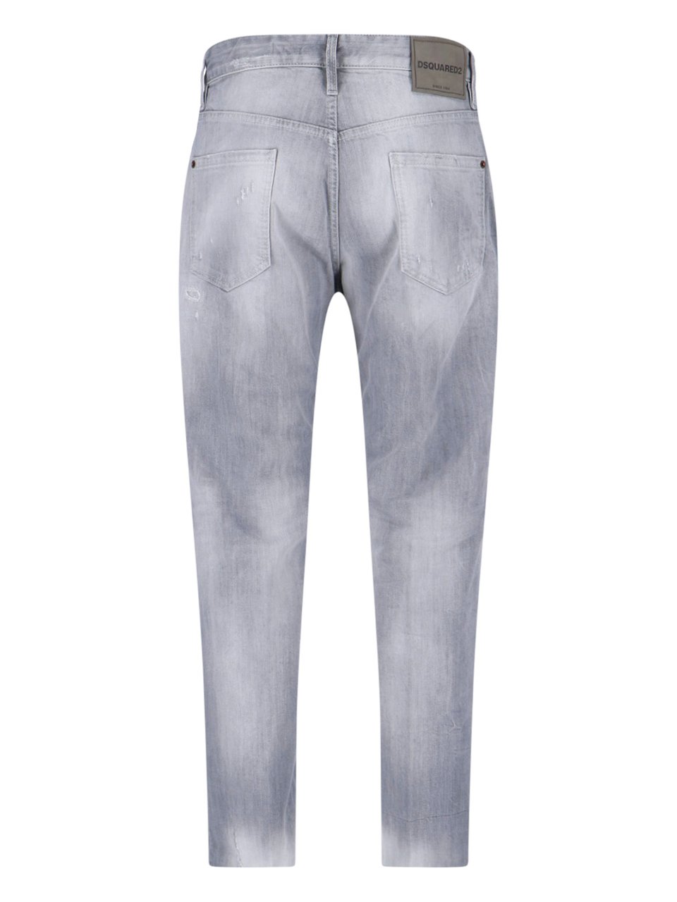 Dsquared2 Straight-Leg Denim Jeans with Textured Grey Wash Grijs