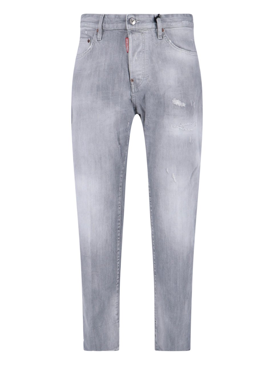 Dsquared2 Straight-Leg Denim Jeans with Textured Grey Wash Grijs