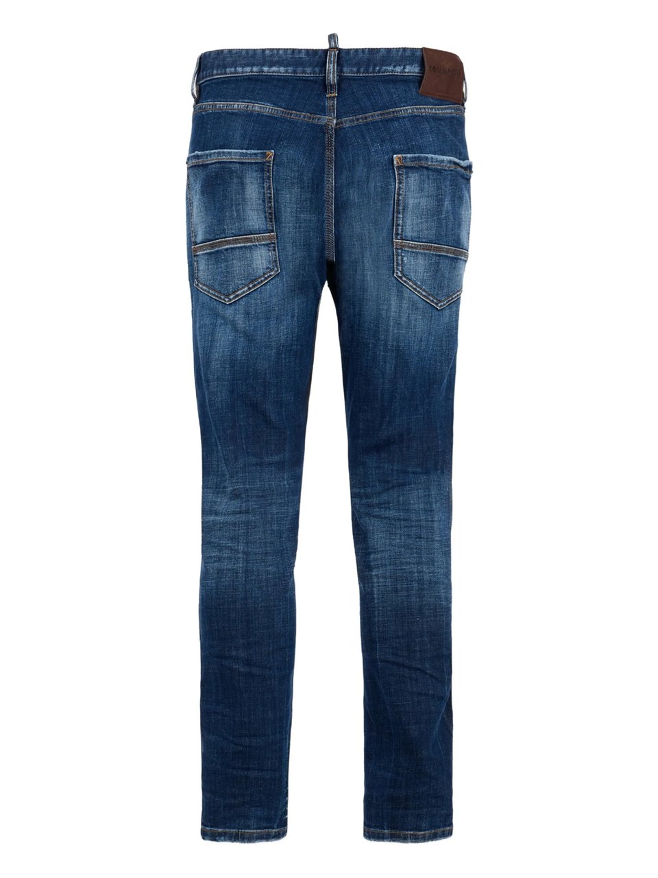 Dsquared2 Slim Tapered Medium Blue Distressed Jeans Blauw