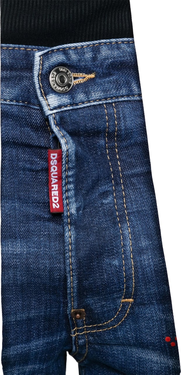 Dsquared2 Slim Fit Distressed Paint Splatter Jeans Zwart