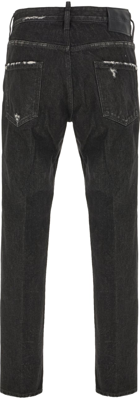 Dsquared2 Black denim Teddy jeans Zwart