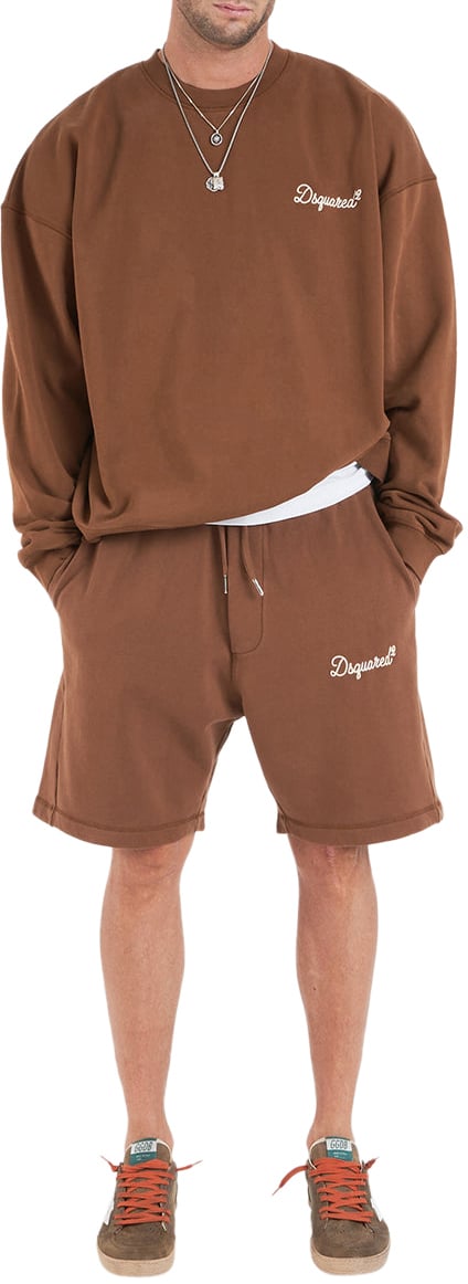 Dsquared2 Shorts with logo embroidery Bruin