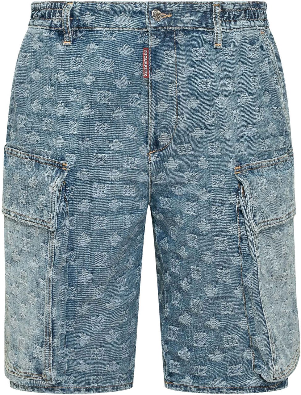 Dsquared2 Utility Short in Denim con Tasche Blauw