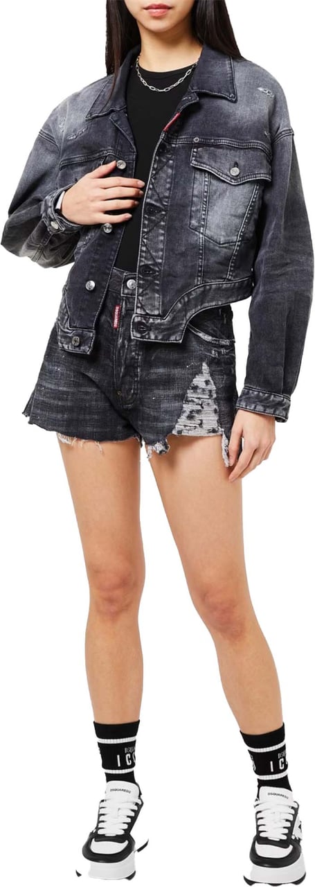 Dsquared2 Raw Cut Jean Denim Jacket Zwart