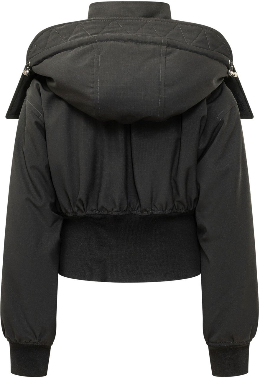 Dsquared2 Piumino Corto con Collo Alto Donkergrijs