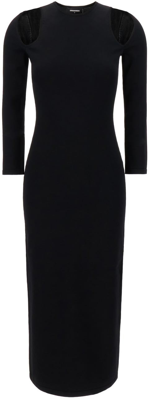 Dsquared2 Dsquared2 Black stretch viscose dress Zwart