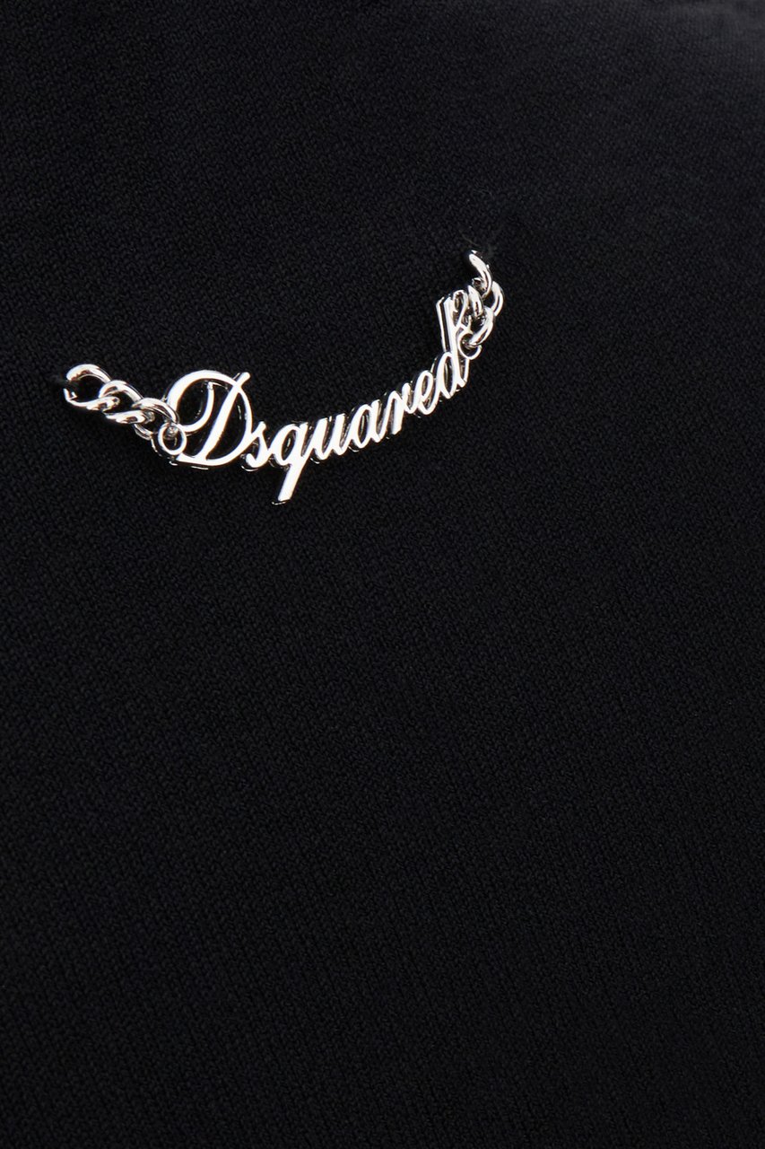 Dsquared2 Dsquared2 Black stretch viscose dress Zwart