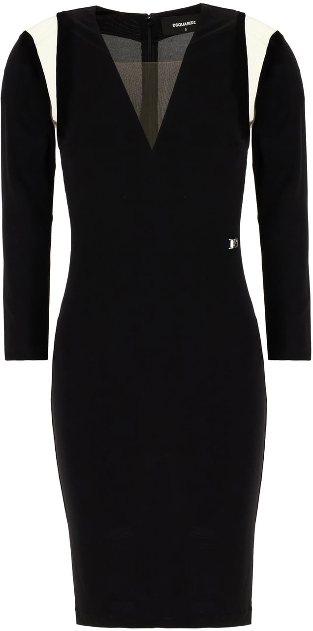 Dsquared2 Dsquared2 Black viscose mini dress Zwart