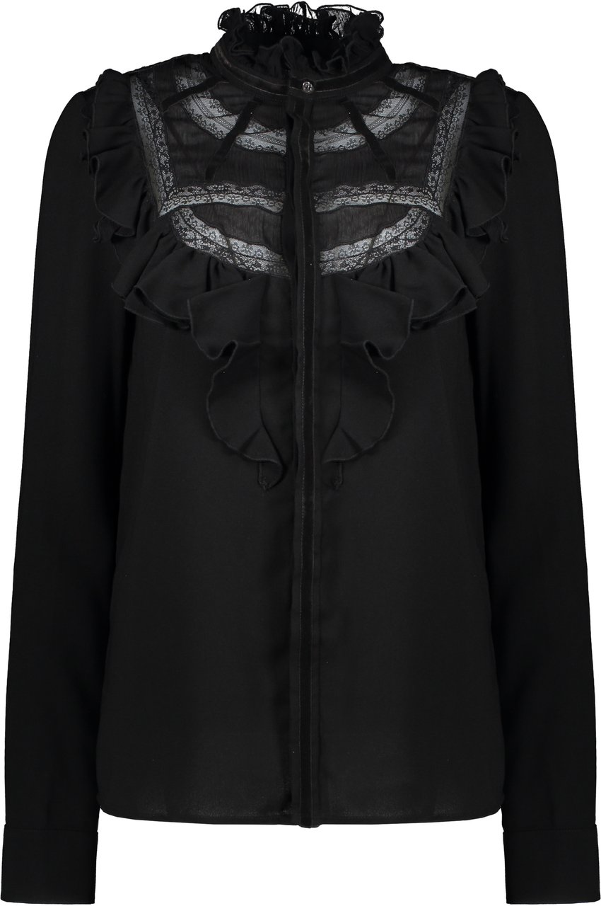 Dsquared2 Embroidered cotton blouse Zwart