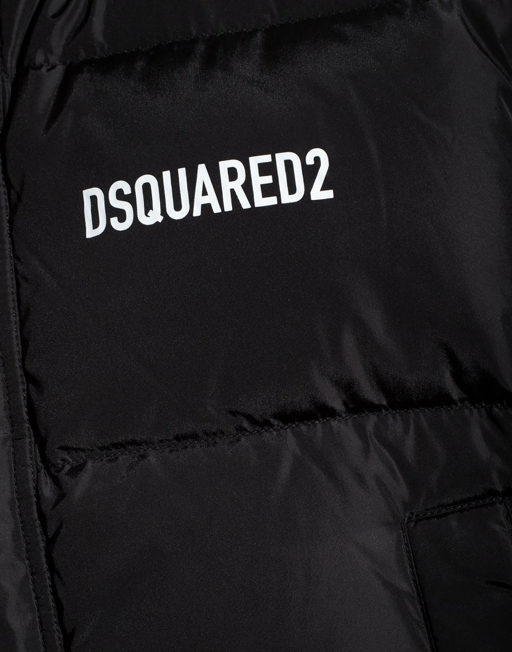 Dsquared2 Logo Printed Down Vest Jacket Zwart