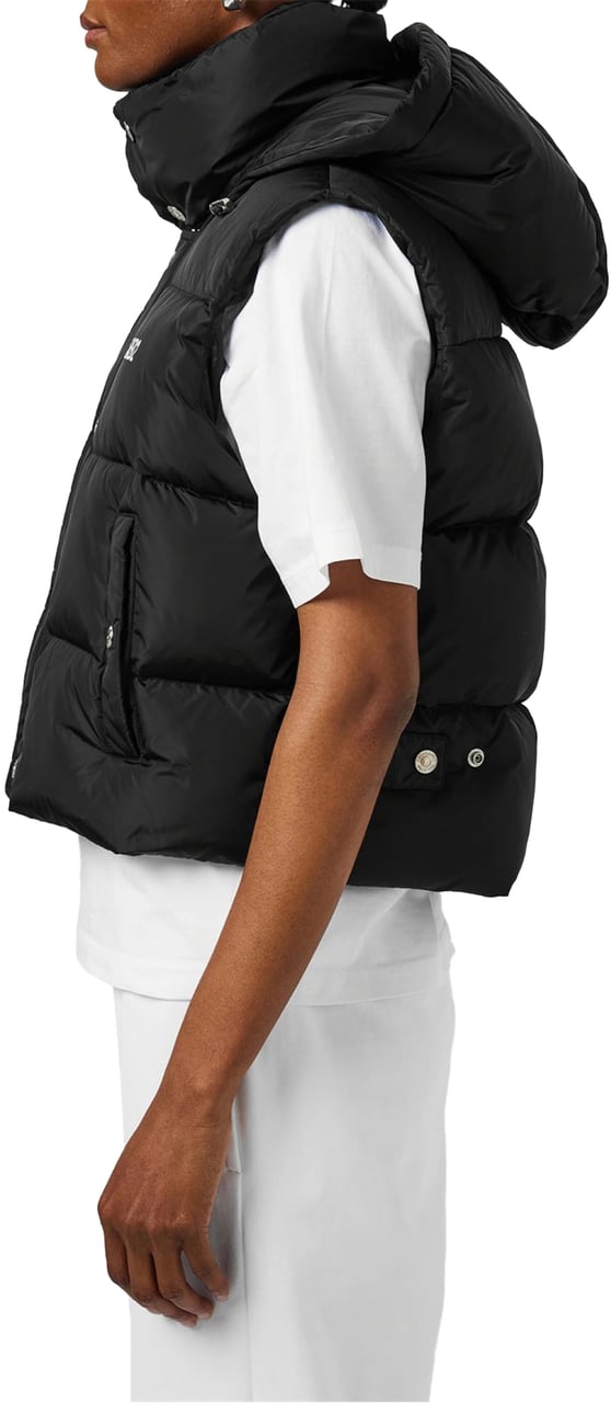 Dsquared2 Logo Printed Down Vest Jacket Zwart