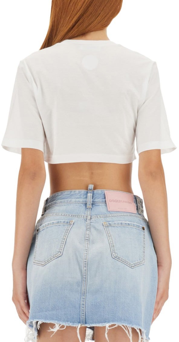 Dsquared2 Cropped Fit T-Shirt Wit