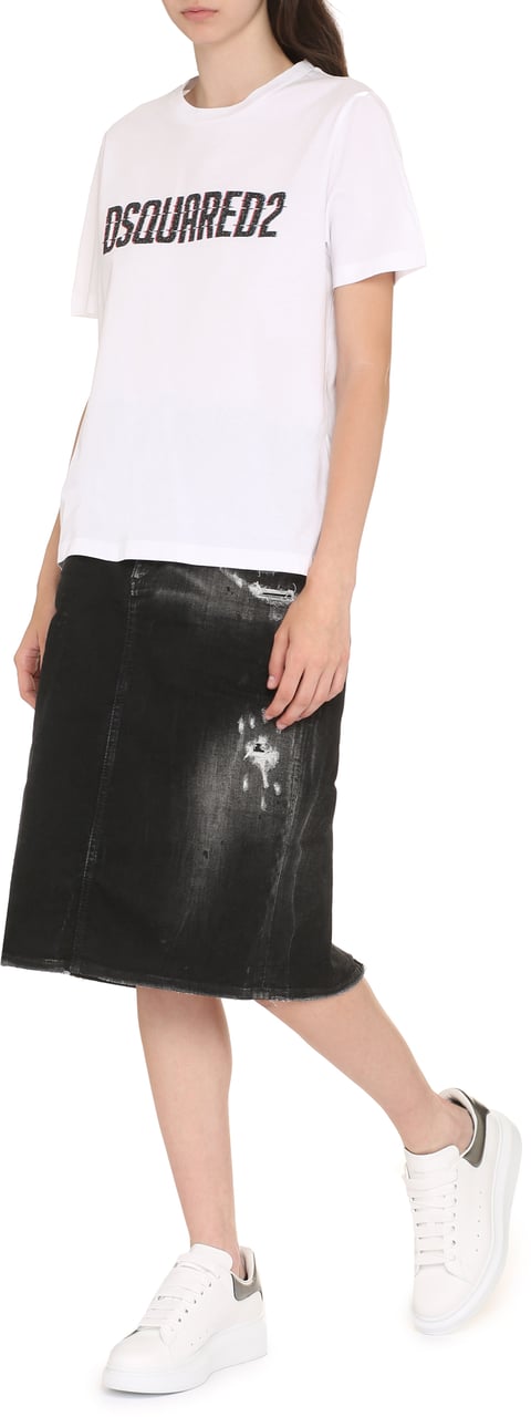 Dsquared2 Logo cotton t-shirt Wit