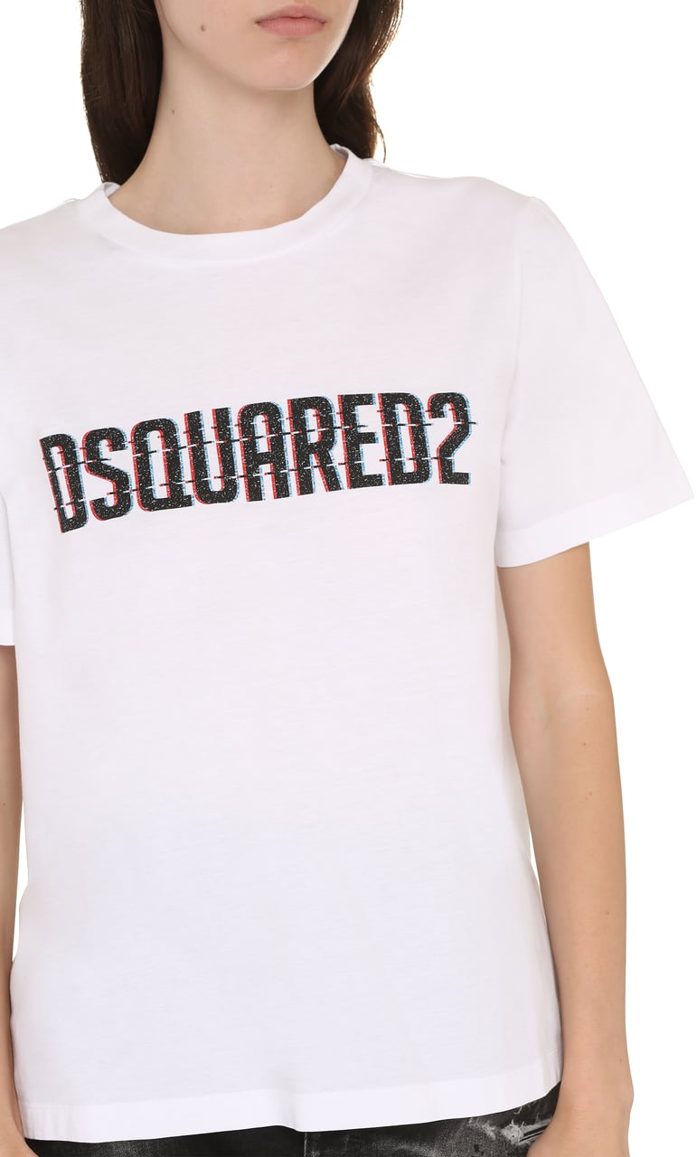 Dsquared2 Logo cotton t-shirt Wit