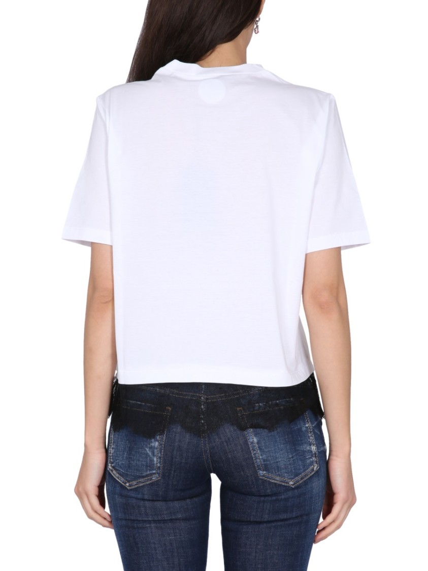 Dsquared2 Cropped T-Shirt With Bold Logo Print Wit
