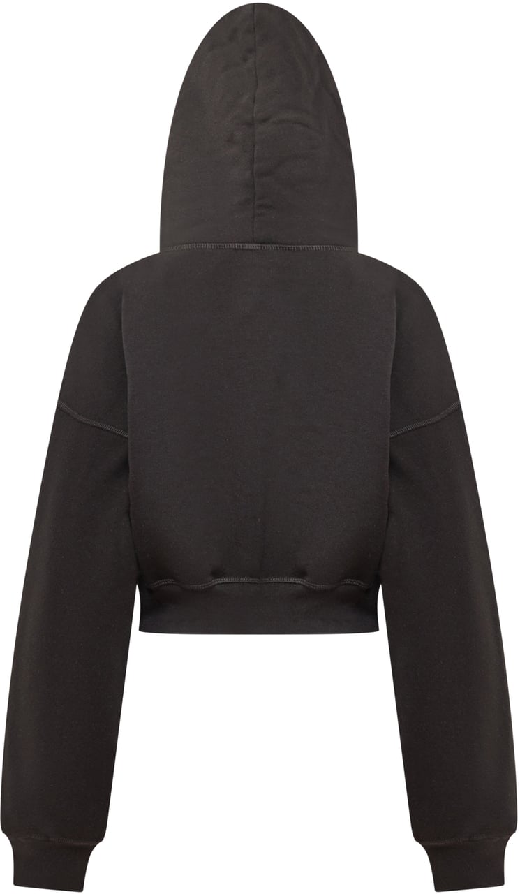 Dsquared2 Felpa Cropped con Cappuccio Zwart