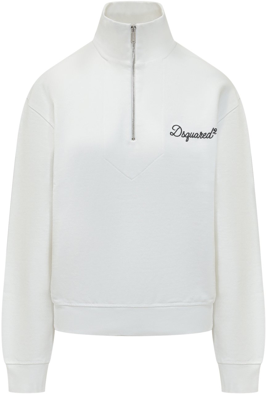 Dsquared2 Felpa Zip Logo Wit