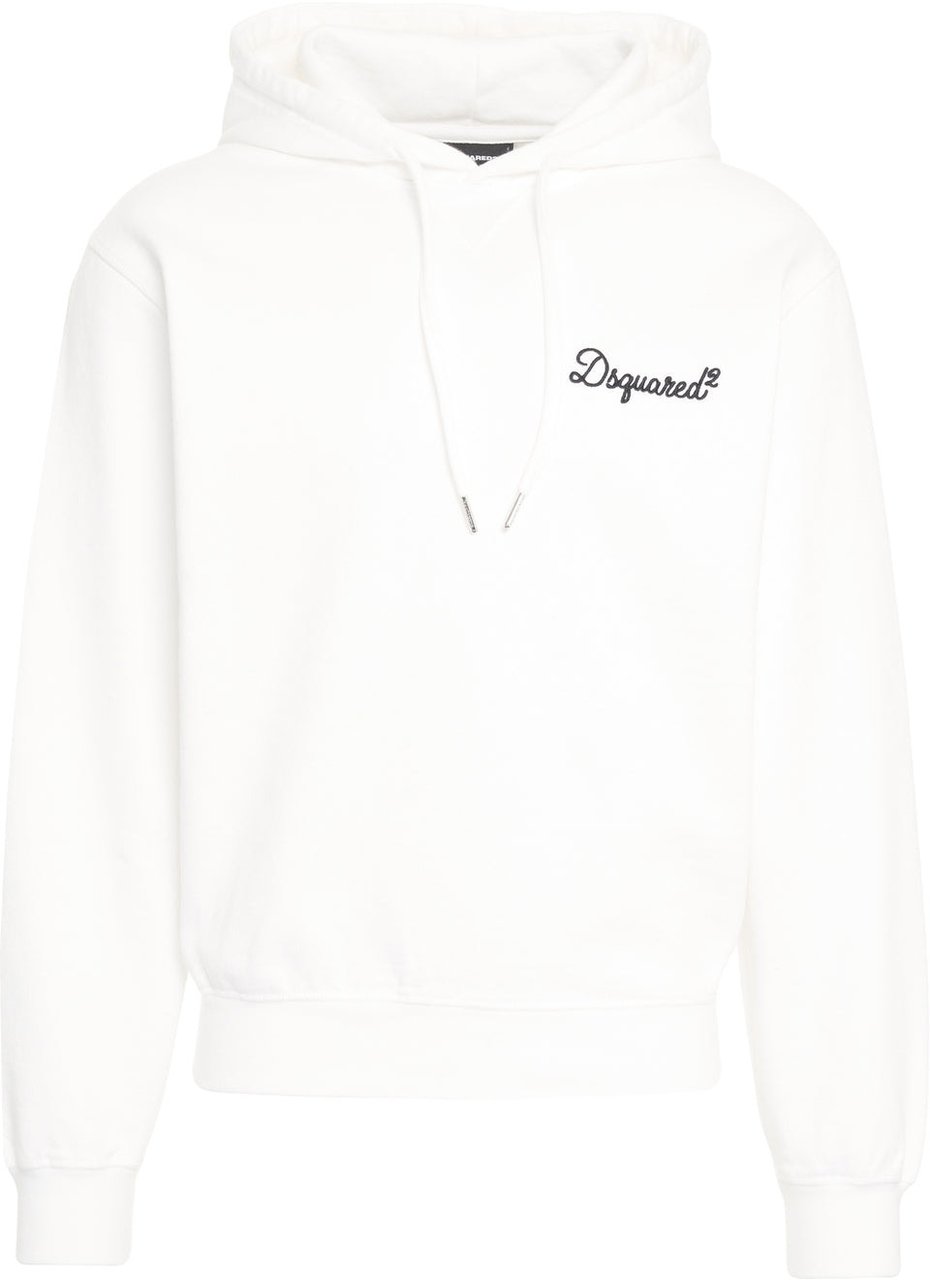 Dsquared2 Hoodie with logo embroidery Wit