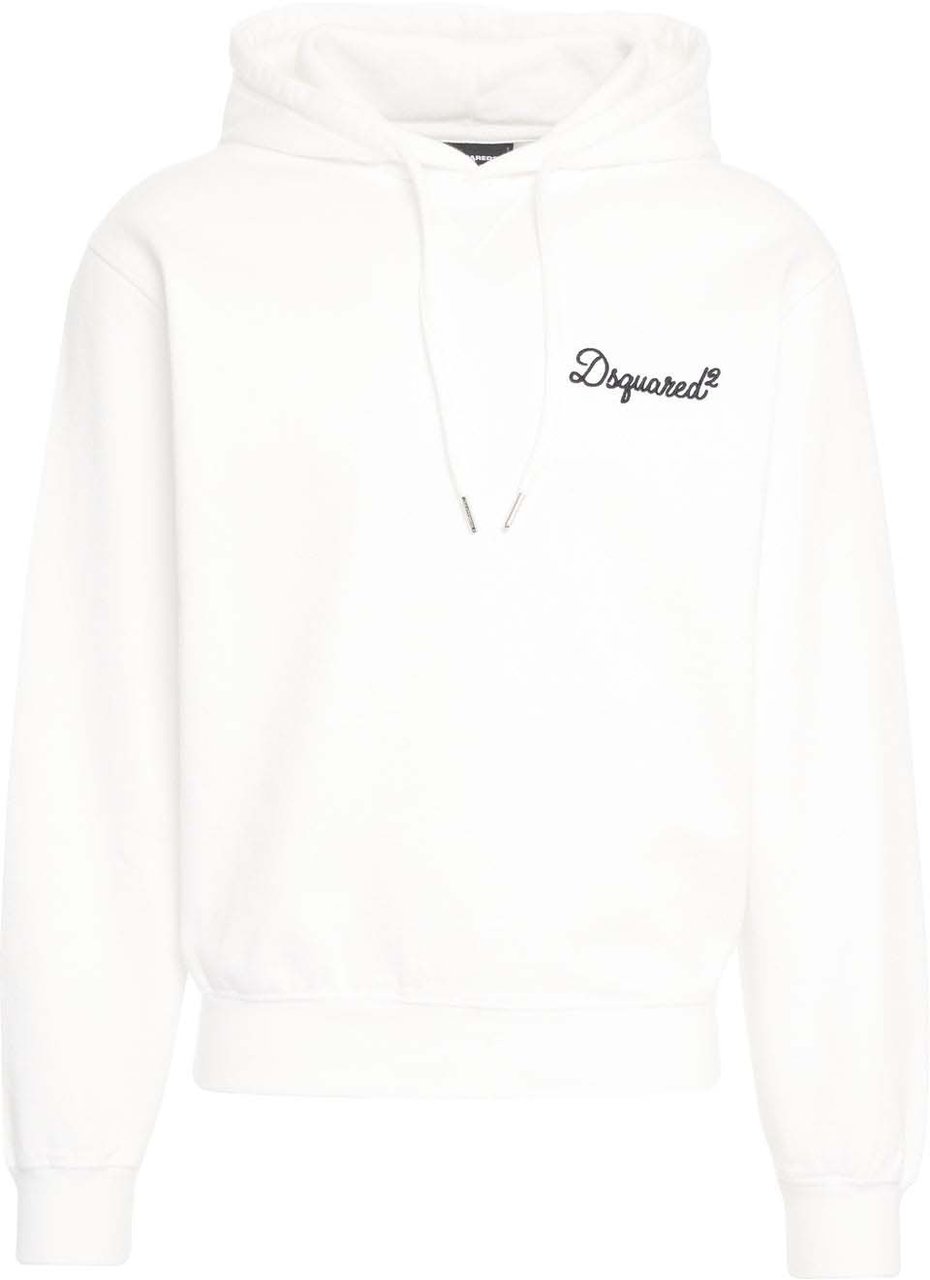 Dsquared2 Hoodie with logo embroidery Wit