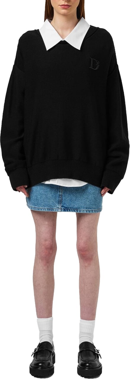 Dsquared2 D2 Statement Logo Knit Sweater Zwart