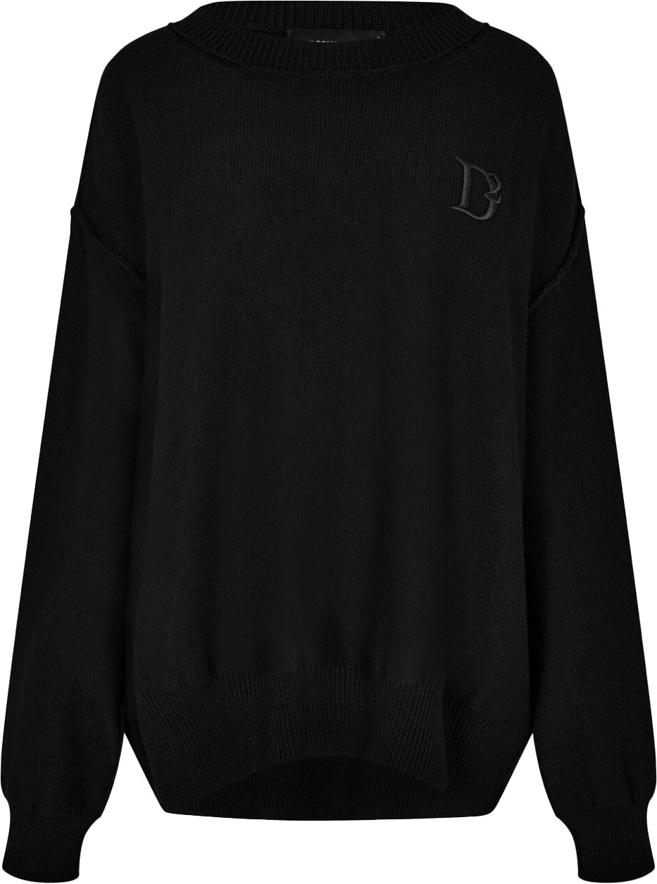 Dsquared2 D2 Statement Logo Knit Sweater Zwart