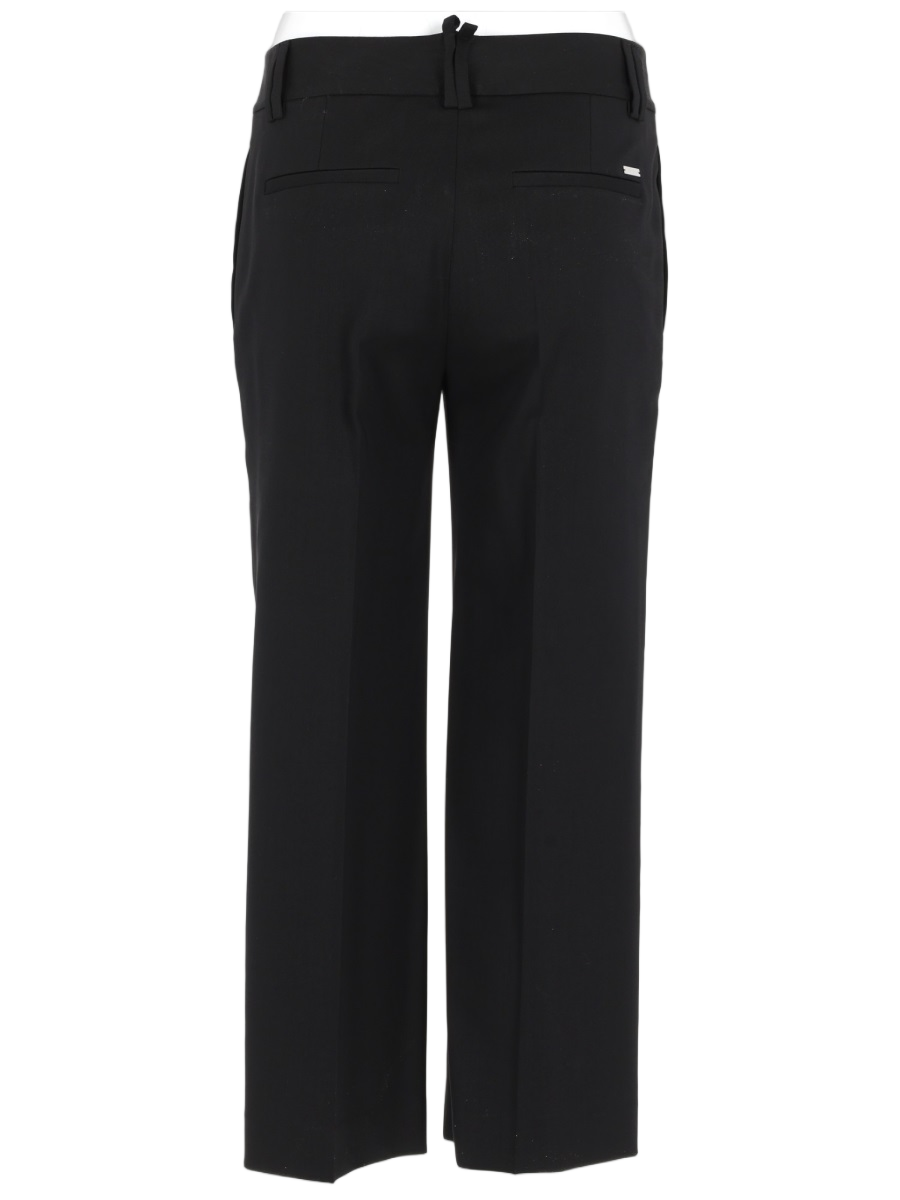 Dsquared2 Straight-Leg Virgin Wool Tailored Pants Zwart