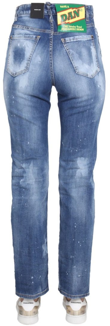 Dsquared2 Straight-Leg Denim Jeans Blauw
