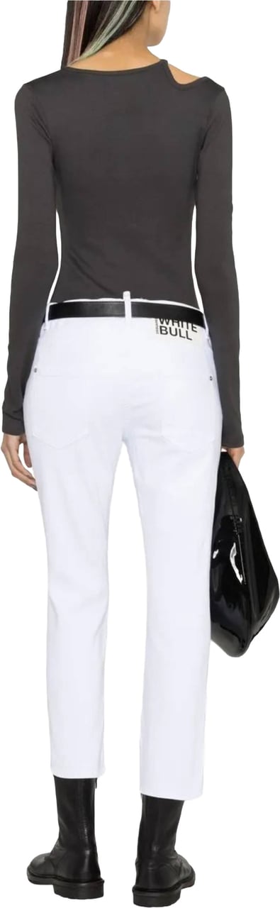 Dsquared2 Cropped White Cotton Five-Pocket Pants Rood