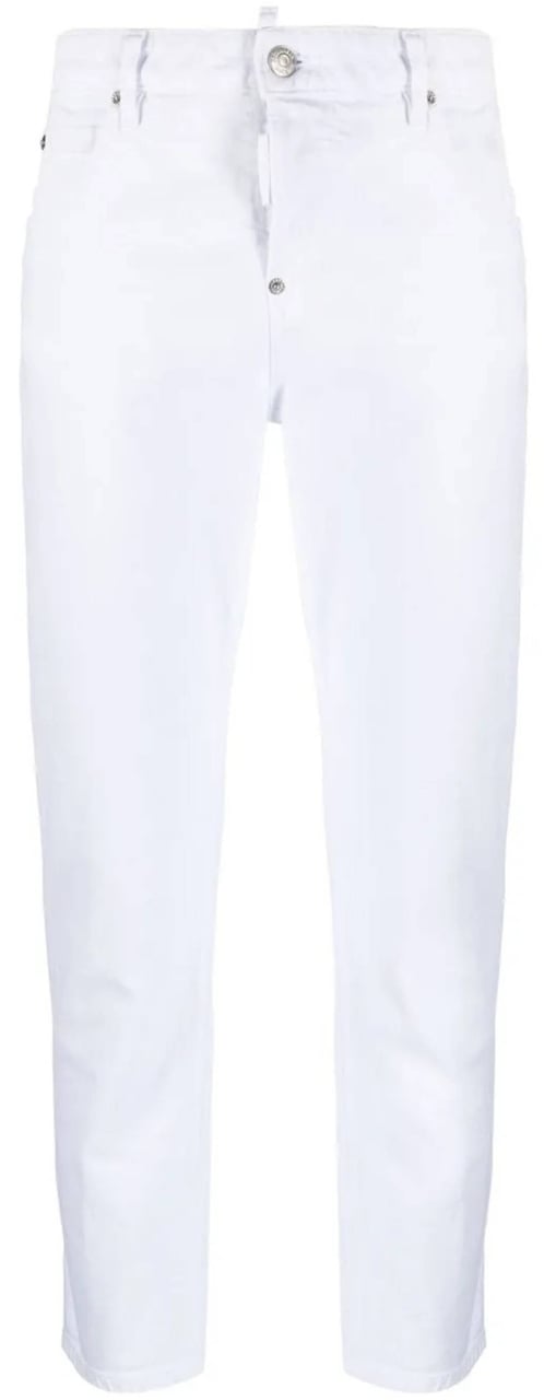 Dsquared2 Cropped White Cotton Five-Pocket Pants Rood