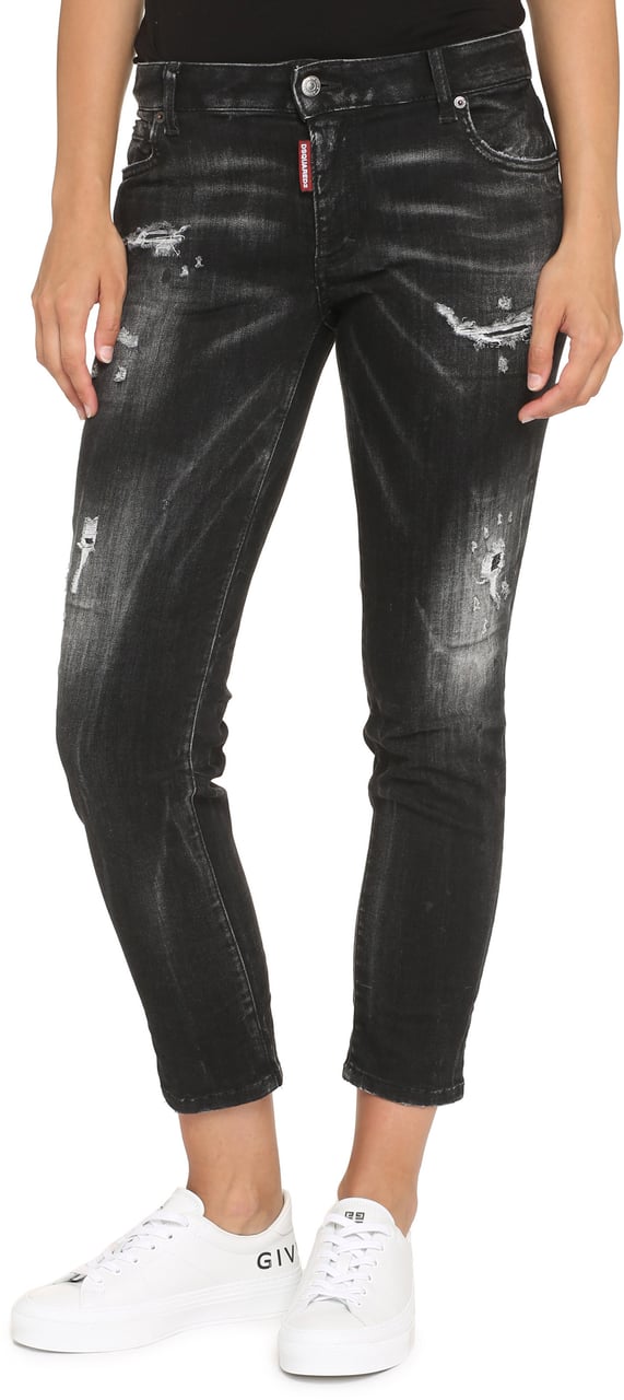 Dsquared2 Twiggy stretch cotton cropped jeans Grijs