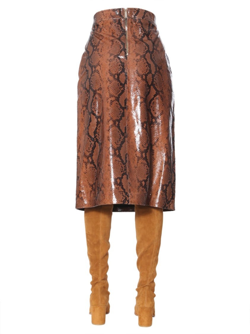 Dsquared2 Python Print Skirt Maroon