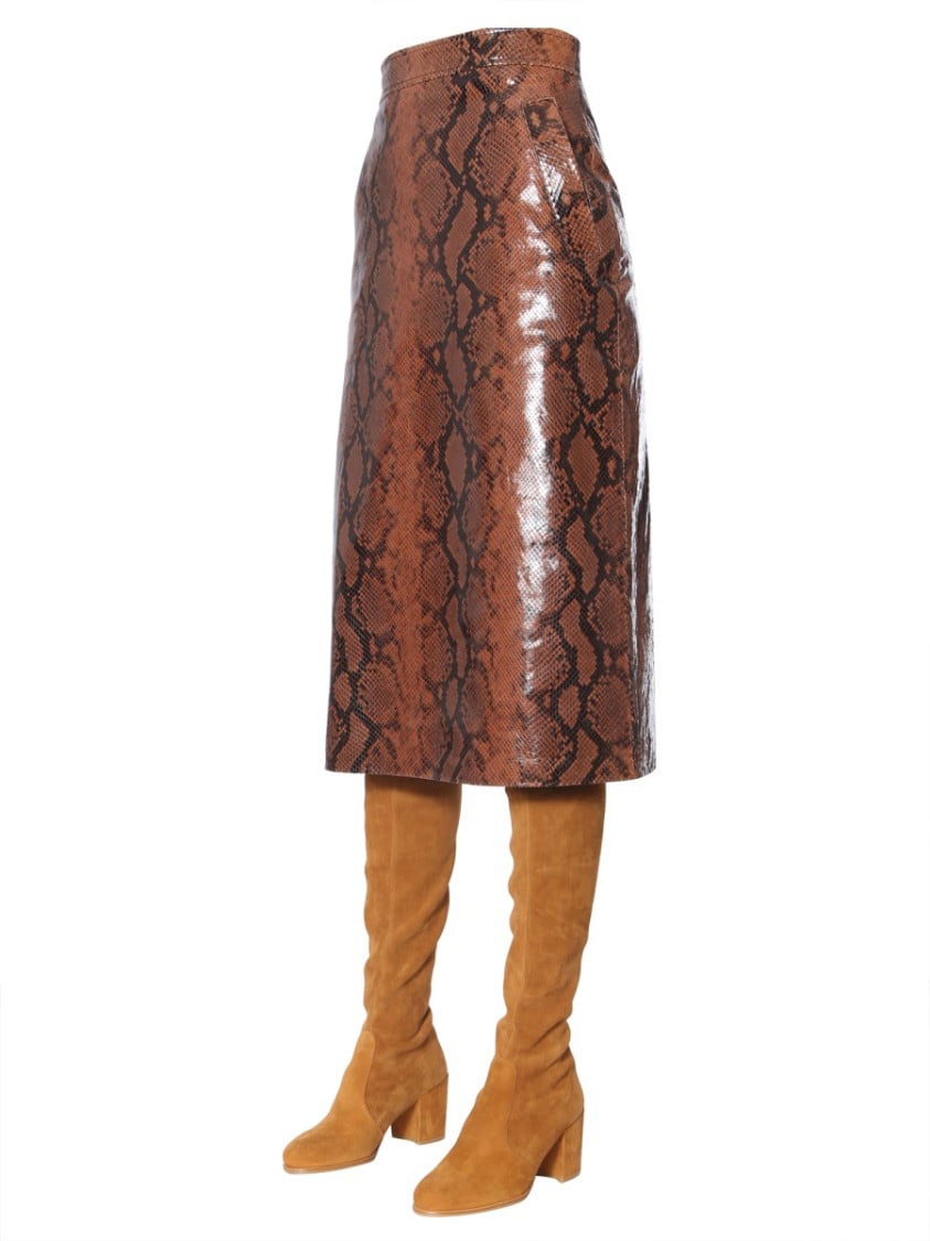 Dsquared2 Python Print Skirt Maroon