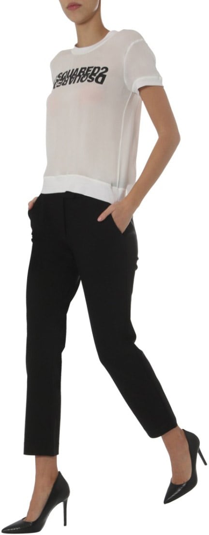 Dsquared2 Sheer Lightweight Round Neck T-Shirt Wit