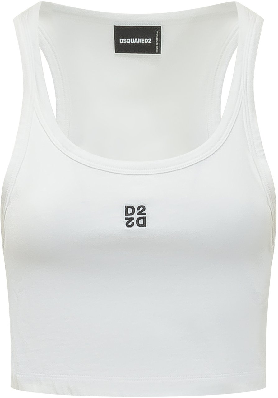 Dsquared2 Top Crop Logo Wit