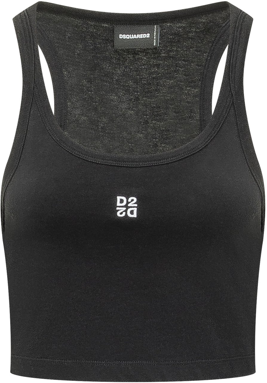 Dsquared2 Top Crop Logo Zwart