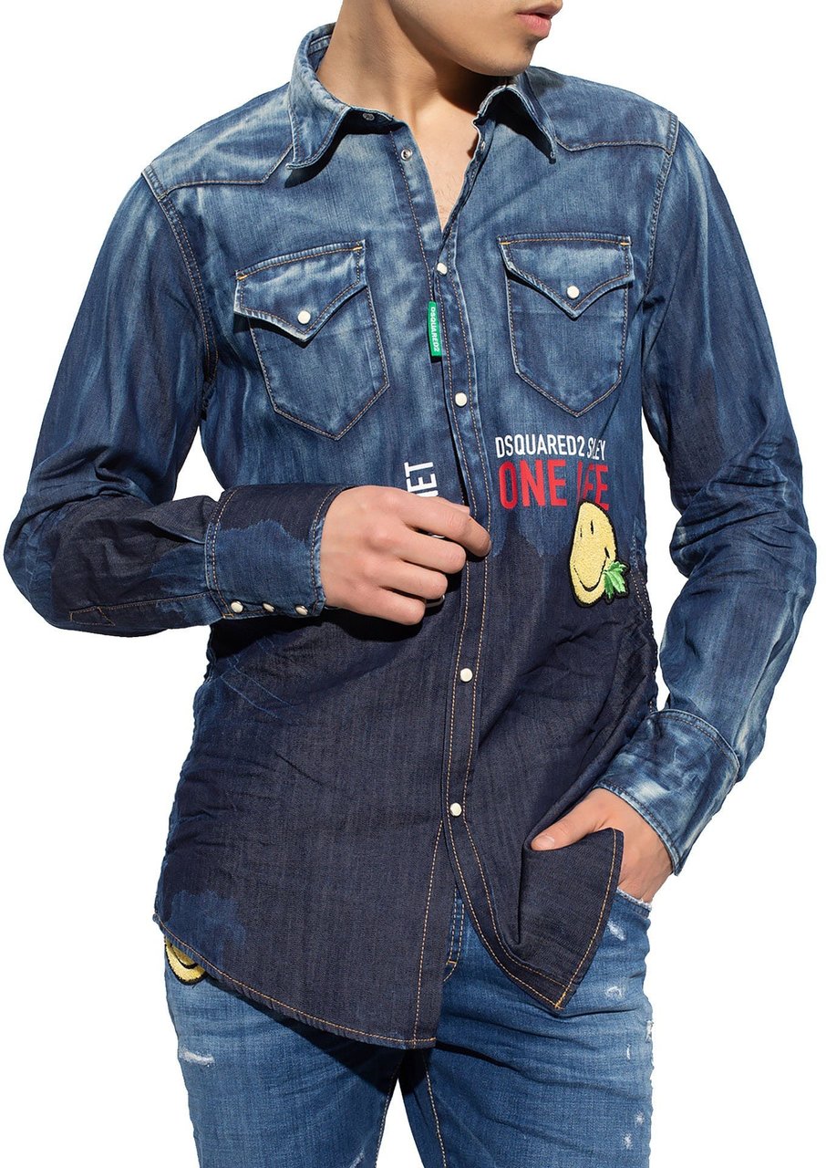 Dsquared2 Dsquared2 x Smiley Denim Shirt Blauw