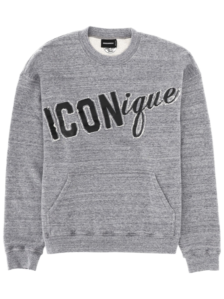 Dsquared2 Iconique Grey Diagonal Logo Sweatshirt Grijs