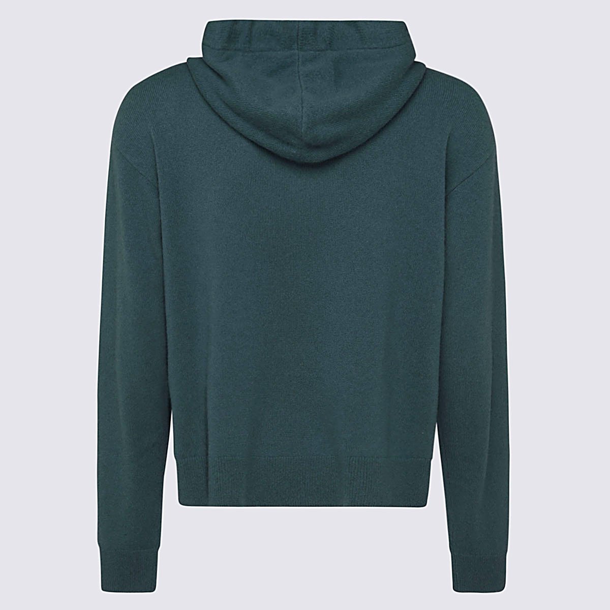 Dsquared2 Dark Green Hooded Sweater with Front Kangaroo Pocket and Printed Design Groen
